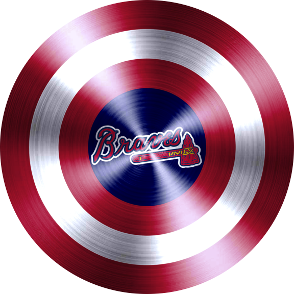 Captain American Shield With Atlanta Braves Logo vinyl decal